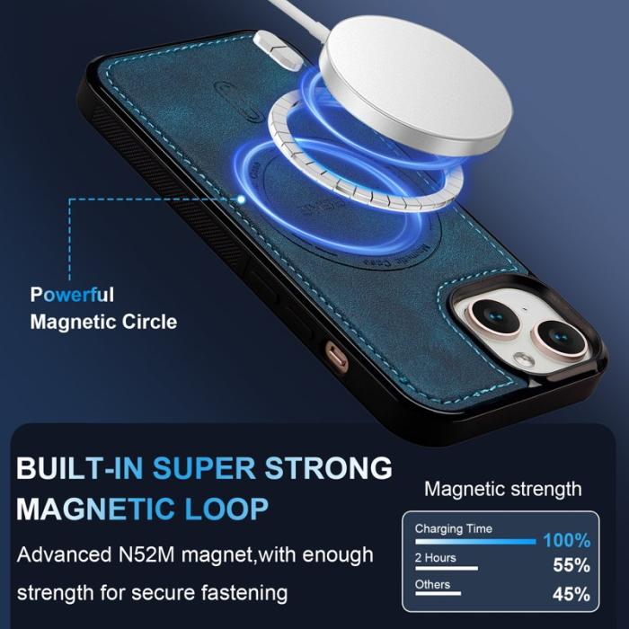 LC.imeeke - LC.IMEEKE L6 Fodral för iPhone 13 mini PU Läder - Blå