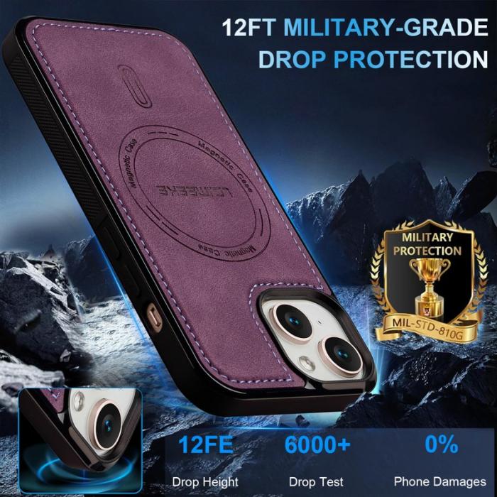 LC.imeeke - LC.IMEEKE L6 Fodral för iPhone 15 Plus - PU Läder - Lila