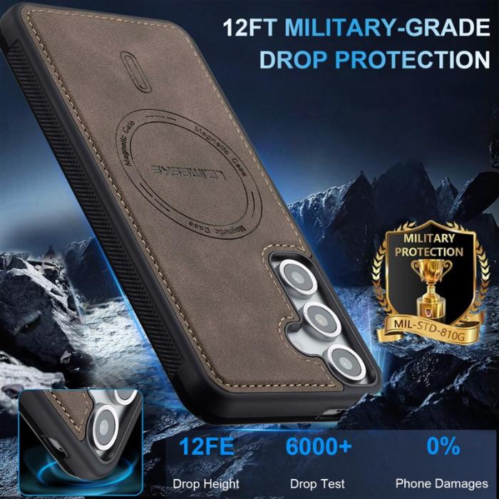 LC.imeeke - LC.IMEEKE L6 Fodral för Samsung Galaxy A17/A26 PU Läder - Coffee