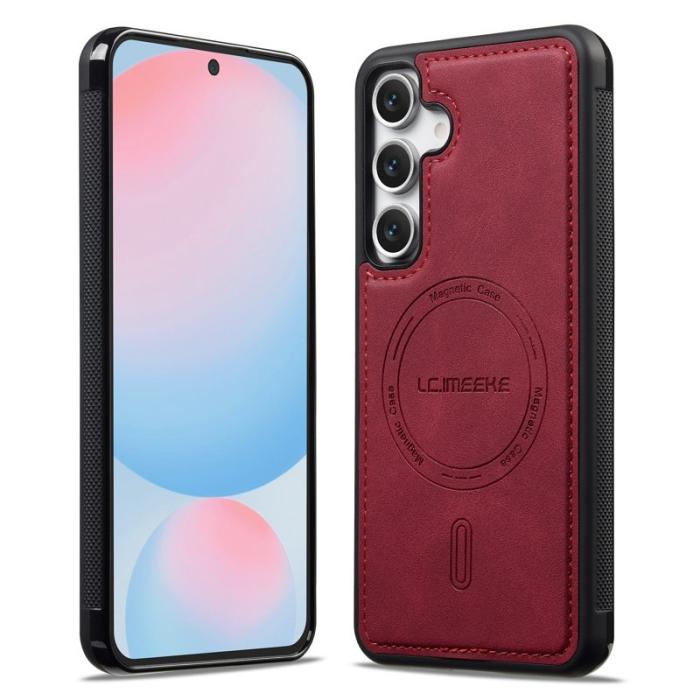 LC.imeeke - LC.IMEEKE L6 Fodral för Samsung Galaxy A36 5G PU Läder - Röd