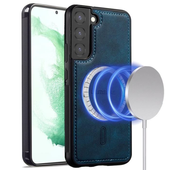 LC.imeeke - LC.IMEEKE L6 Fodral för Samsung Galaxy S21 FE 5G PU Läder - Blå