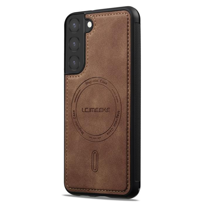 LC.imeeke - LC.IMEEKE L6 Fodral för Samsung Galaxy S21 FE 5G PU Läder - Brun