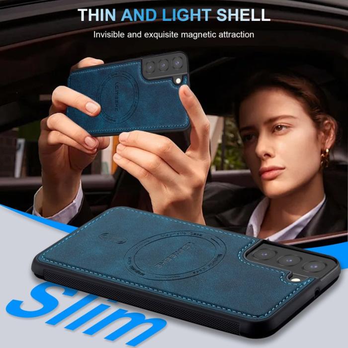 LC.imeeke - LC.IMEEKE L6 Fodral för Samsung Galaxy S22 5G PU Läder - Blå