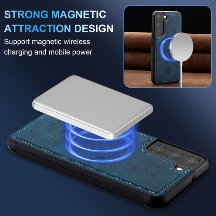 LC.imeeke - LC.IMEEKE L6 Fodral för Samsung Galaxy S22 5G PU Läder - Blå