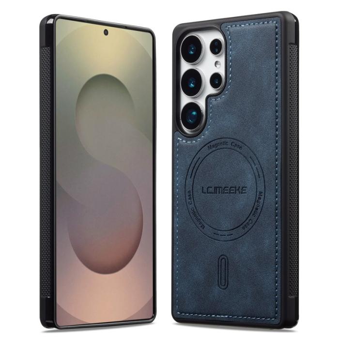 LC.imeeke - LC.IMEEKE L6 Fodral för Samsung Galaxy S22 Ultra PU Läder - Blå