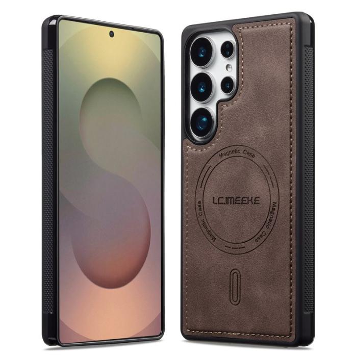 LC.imeeke - LC.IMEEKE L6 Fodral för Samsung Galaxy S23 Ultra - Äkta läder - Coffee