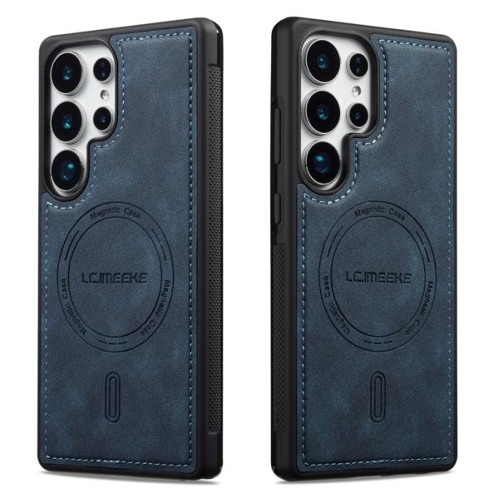 LC.imeeke - LC.IMEEKE L6 Fodral för Samsung Galaxy S23 Ultra - PU Läder - Blå