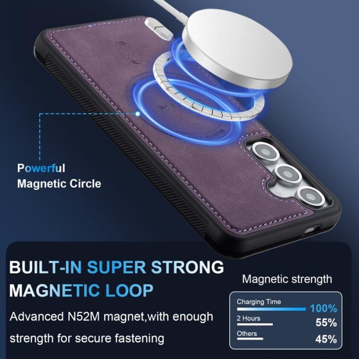 LC.imeeke - LC.IMEEKE L6 Fodral för Samsung Galaxy S24 PU Läder - Lila