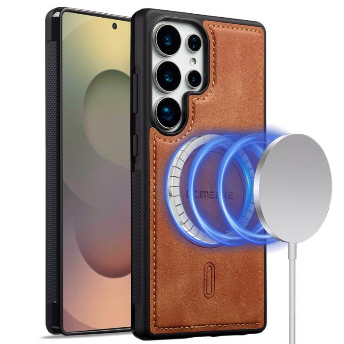 LC.imeeke - LC.IMEEKE L6 Fodral för Samsung Galaxy S24 Ultra PU Läder - Brun