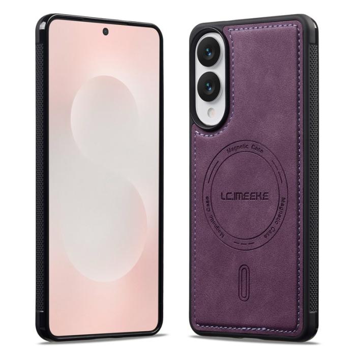 LC.imeeke - LC.IMEEKE L6 Fodral för Samsung Galaxy S25 Edge PU Läder - Lila