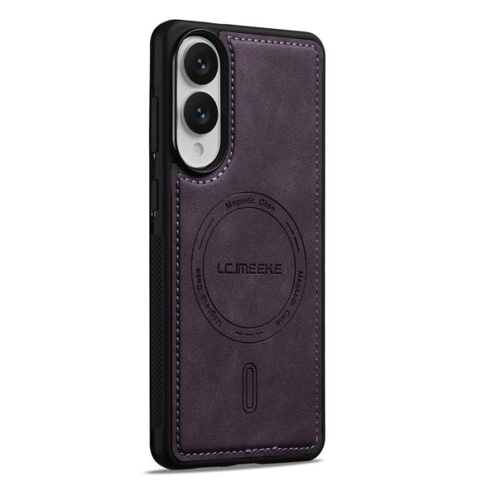 LC.imeeke - LC.IMEEKE L6 Fodral för Samsung Galaxy S25 Edge PU Läder - Lila