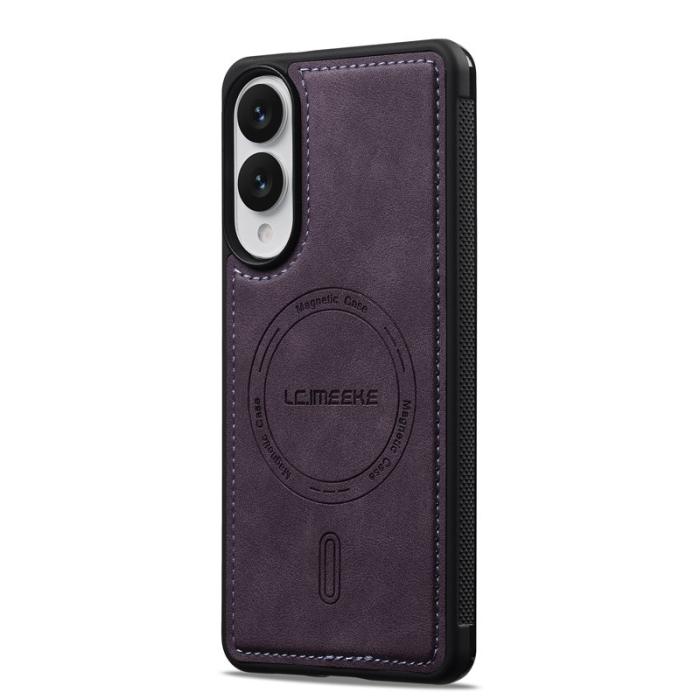 LC.imeeke - LC.IMEEKE L6 Fodral för Samsung Galaxy S25 Edge PU Läder - Lila