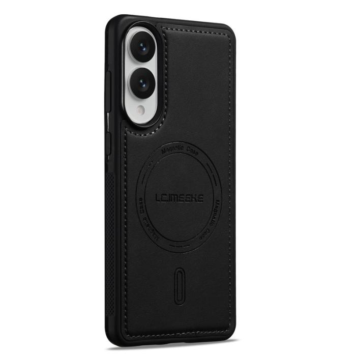 LC.imeeke - LC.IMEEKE L6 Fodral för Samsung Galaxy S25 Edge PU Läder - Svart