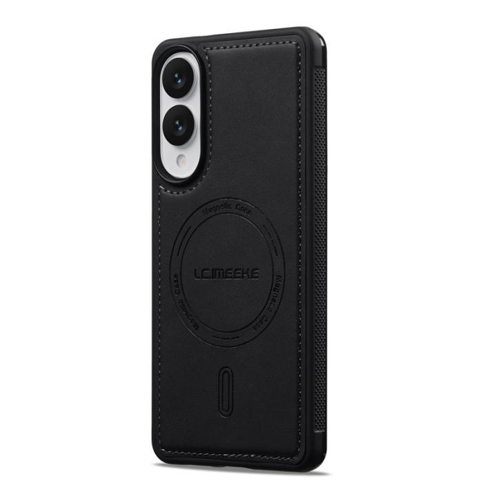 LC.imeeke - LC.IMEEKE L6 Fodral för Samsung Galaxy S25 Edge PU Läder - Svart