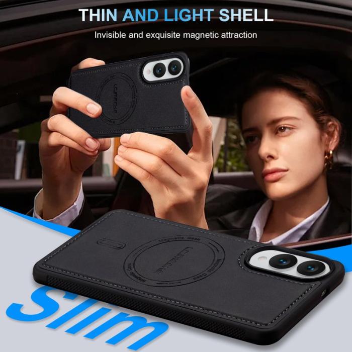 LC.imeeke - LC.IMEEKE L6 Fodral för Samsung Galaxy S25 Edge PU Läder - Svart