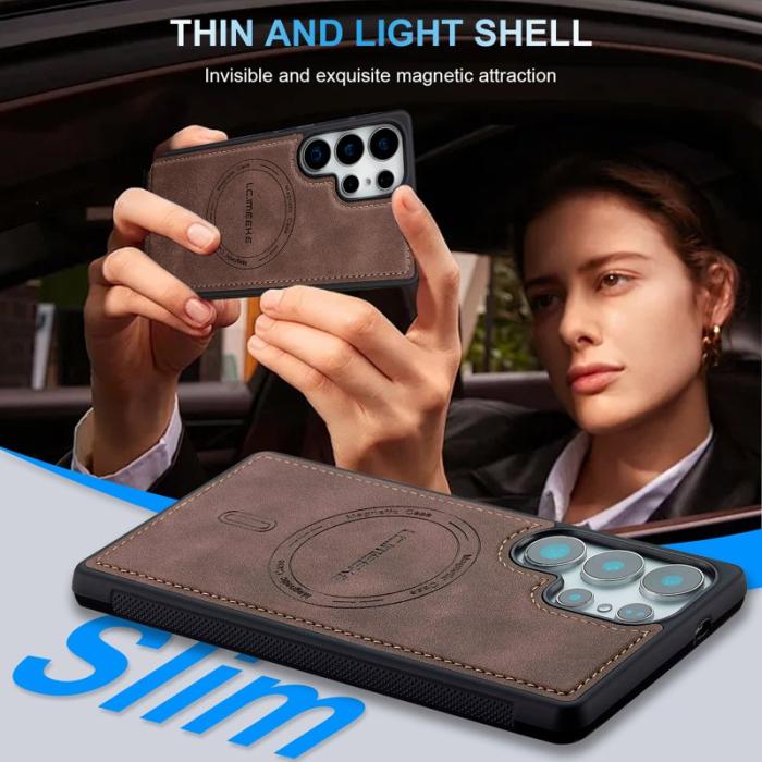 LC.imeeke - LC.IMEEKE L6 Fodral för Samsung Galaxy S25 Ultra - Kaffe