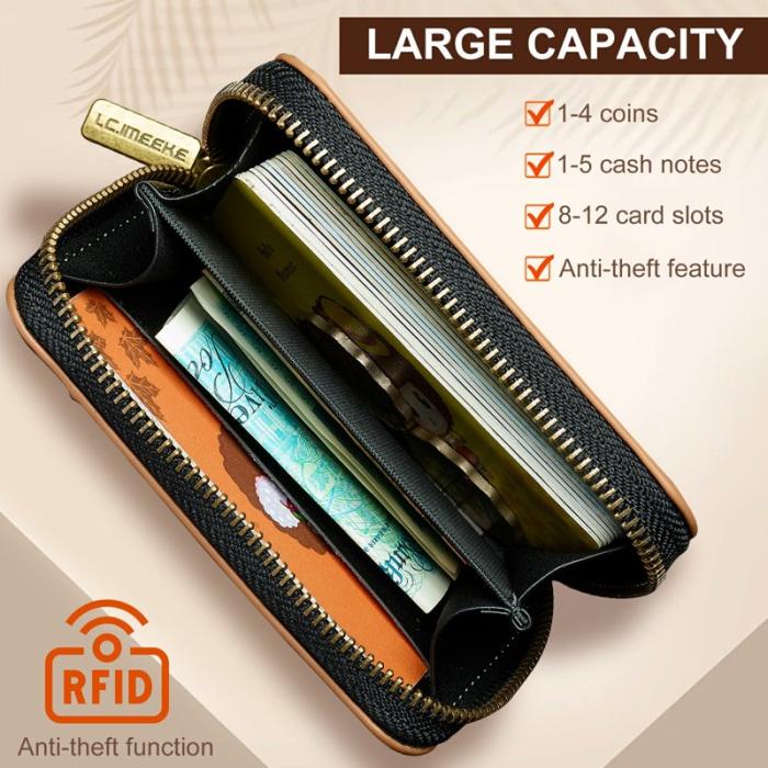 LC.imeeke - LC.IMEEKE L6 Plånboksfodral i Konstläder - RFID Skydd - Brun