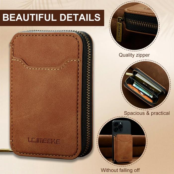 LC.imeeke - LC.IMEEKE L6 Plånboksfodral i Konstläder - RFID Skydd - Brun