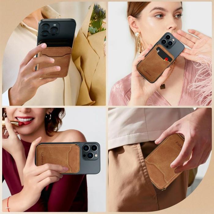 LC.imeeke - LC.IMEEKE L6 Plånboksfodral i Konstläder - RFID Skydd - Brun