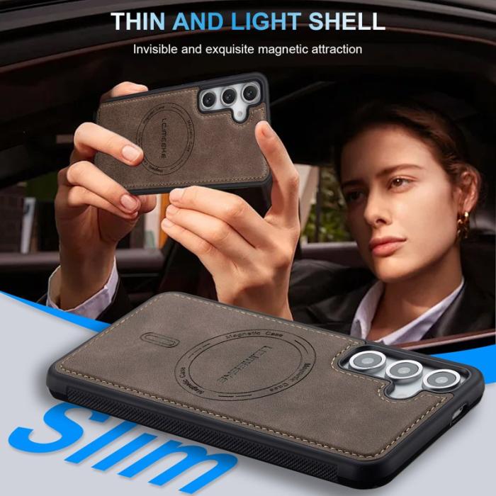 LC.imeeke - LC.IMEEKE L6 Fodral PU Läder för Samsung Galaxy A15 - Kaffe