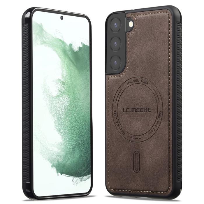 LC.imeeke - LC.IMEEKE L6 Fodral PU Läder för Samsung Galaxy S21 FE - Coffee