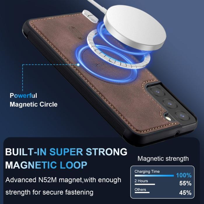 LC.imeeke - LC.IMEEKE L6 Fodral PU Läder för Samsung Galaxy S22+ - Coffee