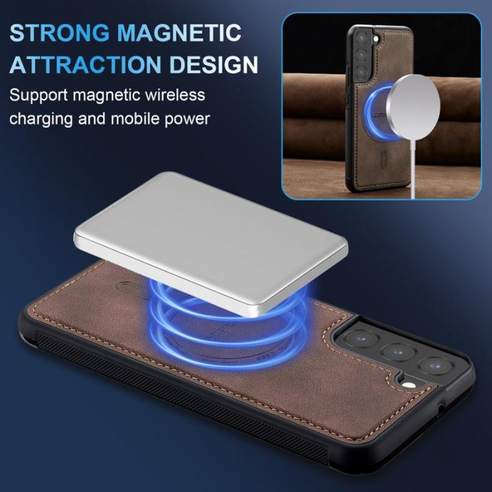 LC.imeeke - LC.IMEEKE L6 Fodral PU Läder för Samsung Galaxy S22+ - Coffee