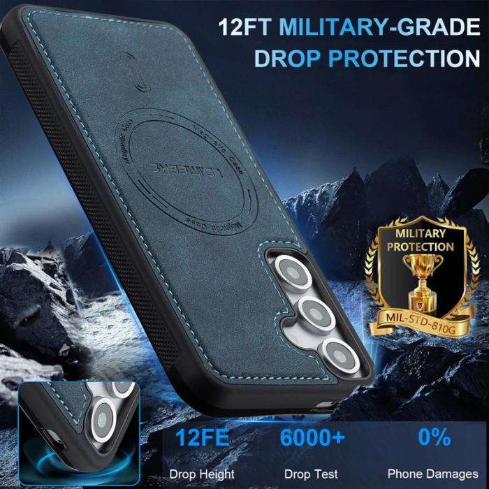 LC.imeeke - LC.IMEEKE L6 Fodral PU Läder för Samsung Galaxy S25 - Blå