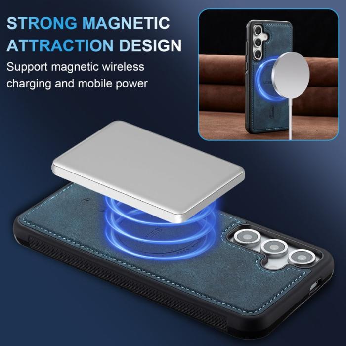 LC.imeeke - LC.IMEEKE L6 Fodral PU Läder för Samsung Galaxy S25 - Blå