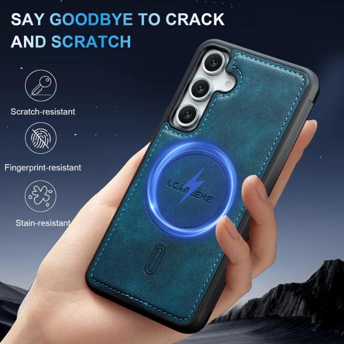 LC.imeeke - LC.IMEEKE L6 Fodral PU Läder Samsung Galaxy A15 - Blå