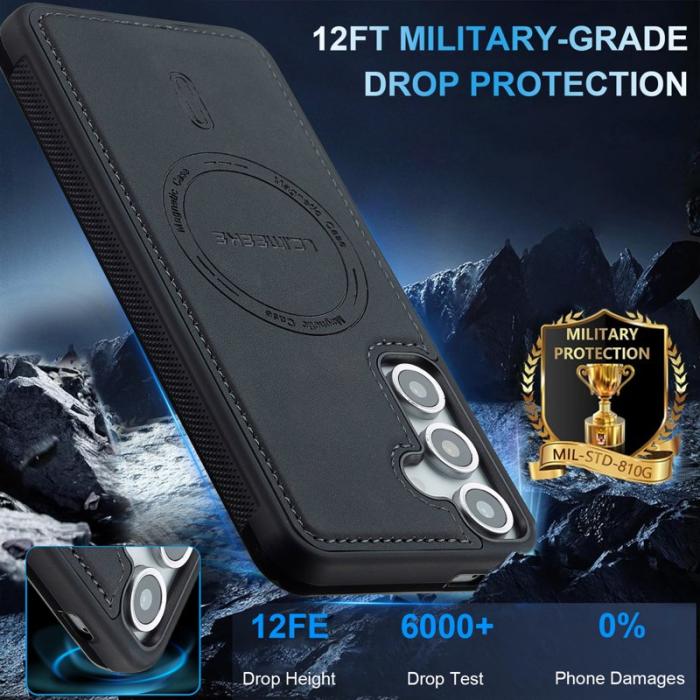 LC.imeeke - LC.IMEEKE L6 Fodral PU Läder Samsung Galaxy A36 5G - Svart