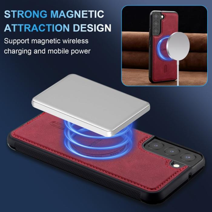 LC.imeeke - LC.IMEEKE L6 Fodral PU Läder Samsung Galaxy S22+ 5G - Röd