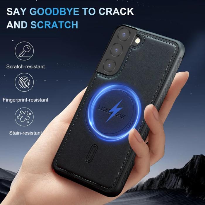 LC.imeeke - LC.IMEEKE L6 Fodral PU Läder Samsung Galaxy S22 5G - Svart