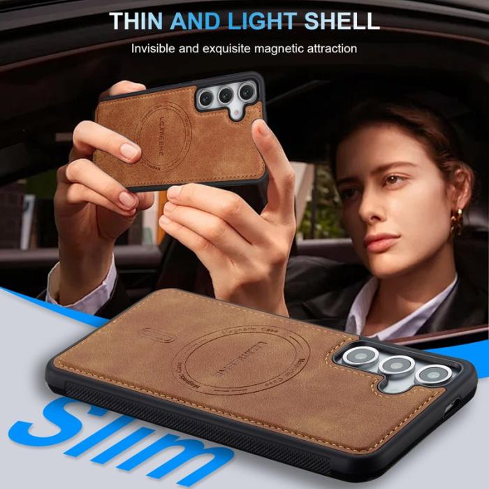 LC.imeeke - LC.IMEEKE L6 Fodral PU Läder - Samsung Galaxy S23 FE - Brun