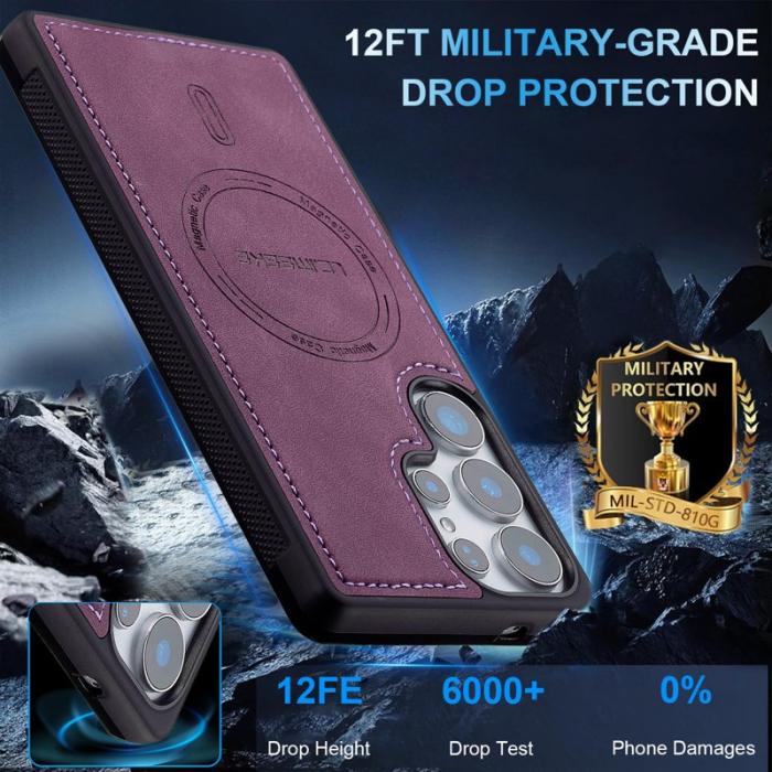 LC.imeeke - LC.IMEEKE L6 Fodral PU Läder Samsung Galaxy S23 Ultra - Lila