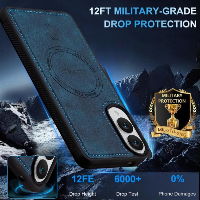 LC.imeeke - LC.IMEEKE L6 Fodral PU Läder Samsung Galaxy S25 Edge - Blå