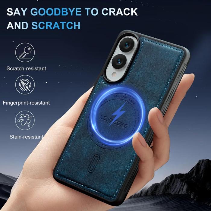 LC.imeeke - LC.IMEEKE L6 Fodral PU Läder Samsung Galaxy S25 Edge - Blå