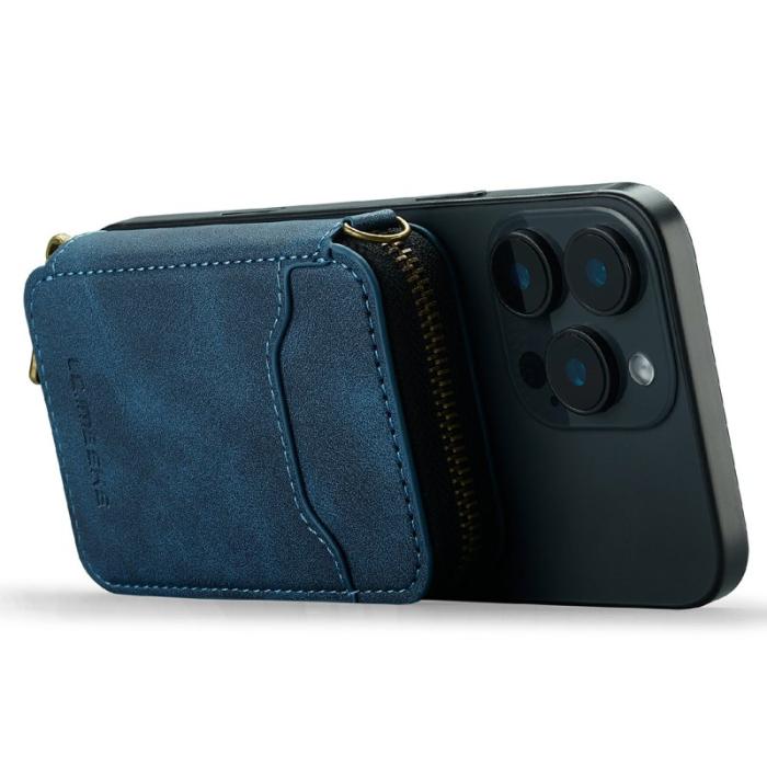 LC.imeeke - LC.IMEEKE L6 Konstläder Plånboksfodral RFID-Skydd Magnetisk - Blå