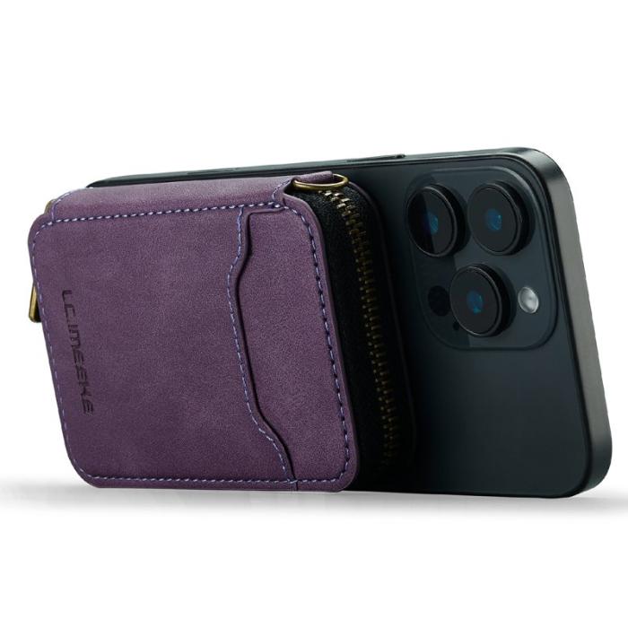 LC.imeeke - LC.IMEEKE L6 Fodral RFID Skydd Magnetisk Korthållare - Lila