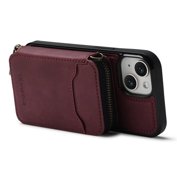 LC.imeeke - LC.IMEEKE L6 iPhone 13 mini Fodral Äkta läder - Röd