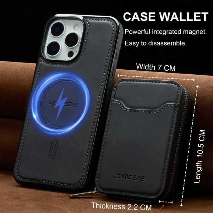 LC.imeeke - LC.IMEEKE L6 iPhone 13 Pro Fodral Magnetiskt - Svart