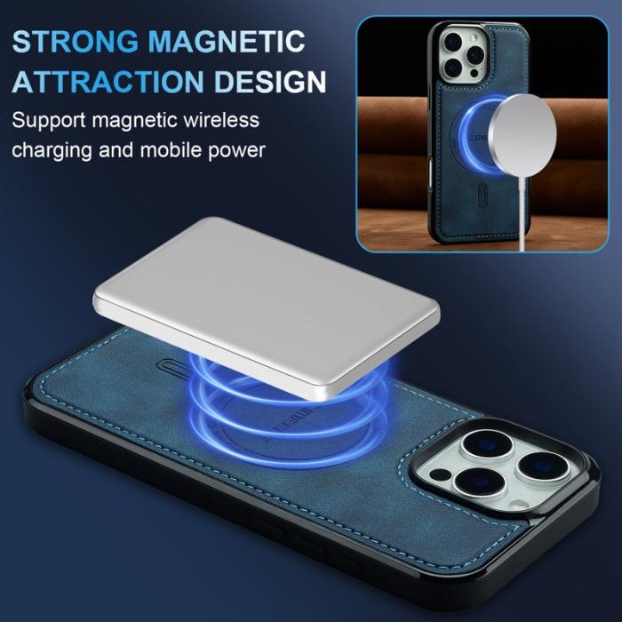 LC.imeeke - LC.IMEEKE L6 iPhone 13 Pro Fodral PU Läder - Blå