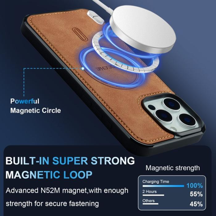 LC.imeeke - LC.IMEEKE L6 iPhone 13 Pro Fodral PU Läder - Brun