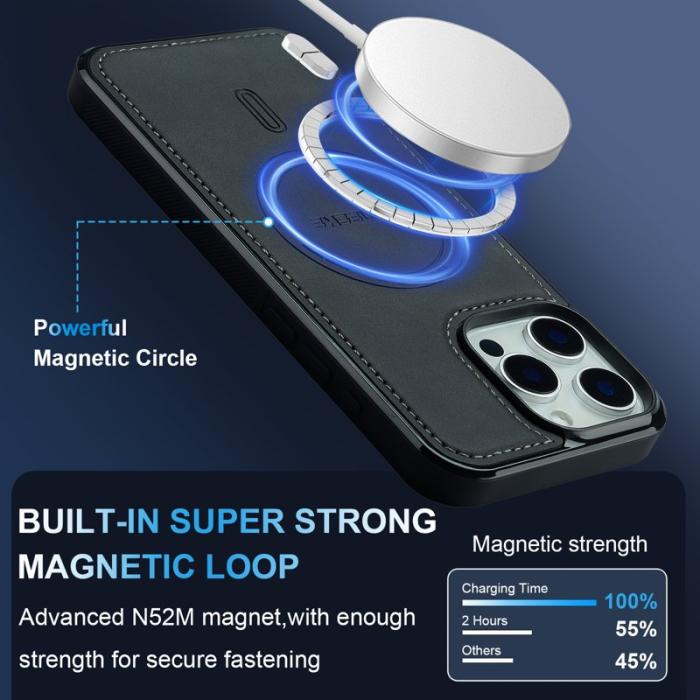 LC.imeeke - LC.IMEEKE L6 iPhone 13 Pro Max Fodral PU Läder - Svart