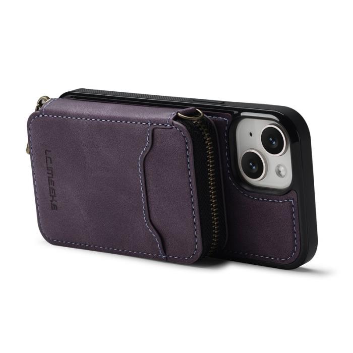 LC.imeeke - LC.IMEEKE L6 iPhone 14/13 Fodral Magnetiskt - Läder Coated - Lila