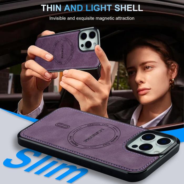 LC.imeeke - LC.IMEEKE L6 iPhone 14 Pro Fodral PU Läder - Lila