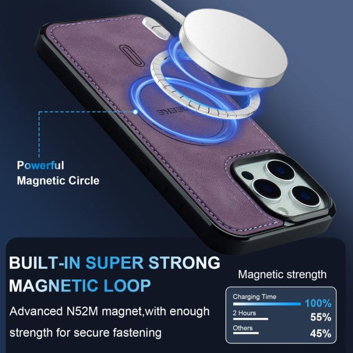 LC.imeeke - LC.IMEEKE L6 iPhone 14 Pro Fodral PU Läder - Lila