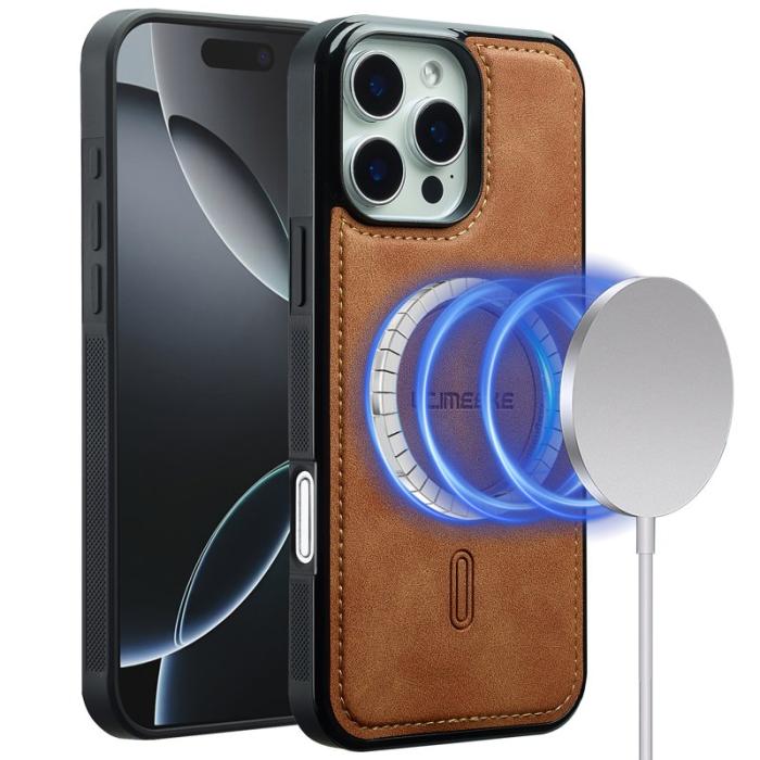 LC.imeeke - LC.IMEEKE L6 iPhone 14 Pro Max Fodral PU Läder - Brun