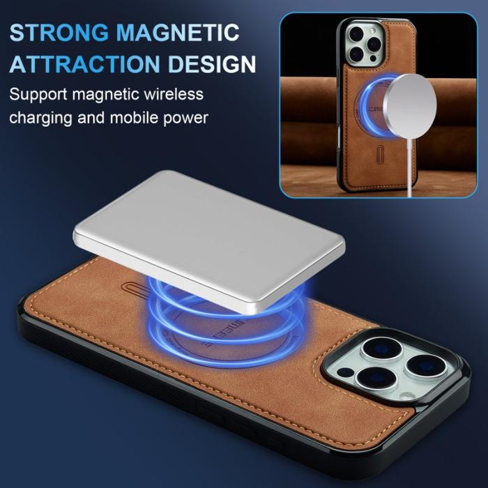 LC.imeeke - LC.IMEEKE L6 iPhone 14 Pro Max Fodral PU Läder - Brun