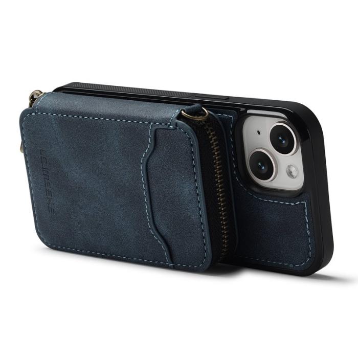 LC.imeeke - LC.IMEEKE L6 iPhone 15 Plus / 14 Plus Fodral - Äkta läder - Blå